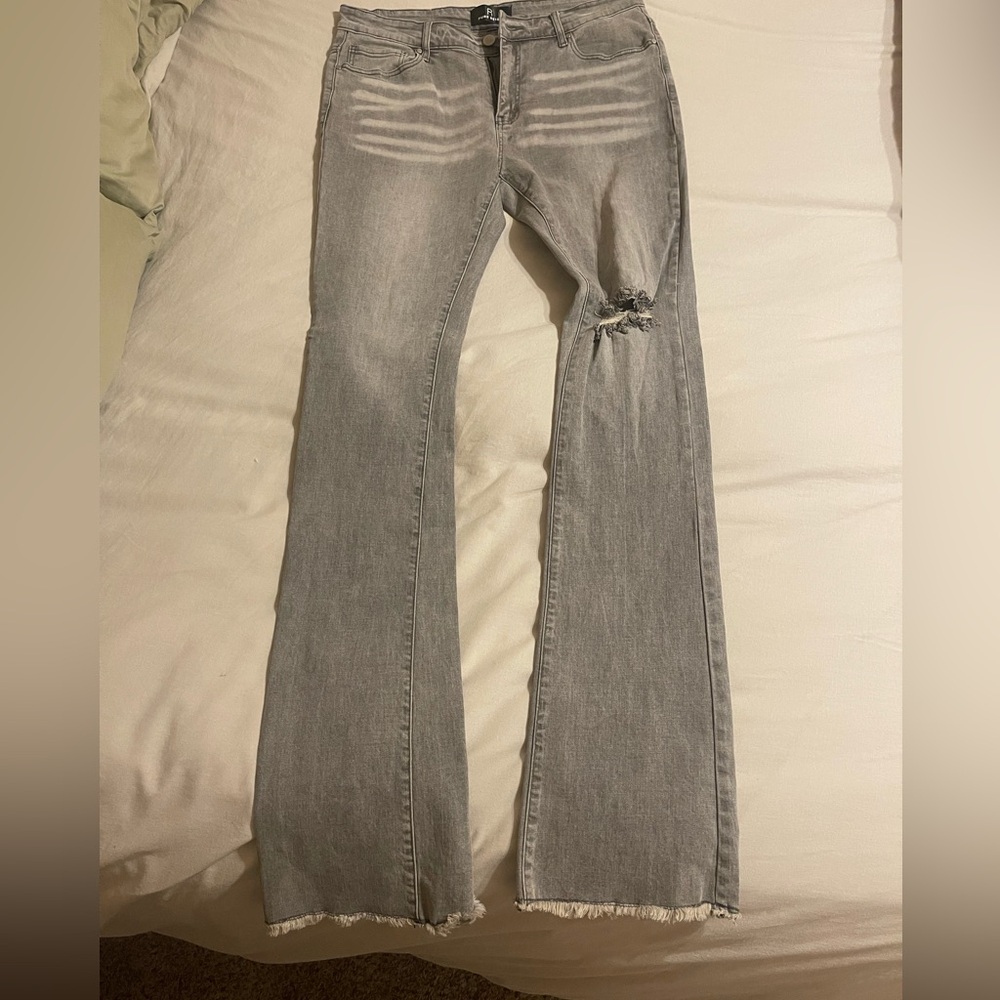 Pure Reign mens stacked jeans, Gray
